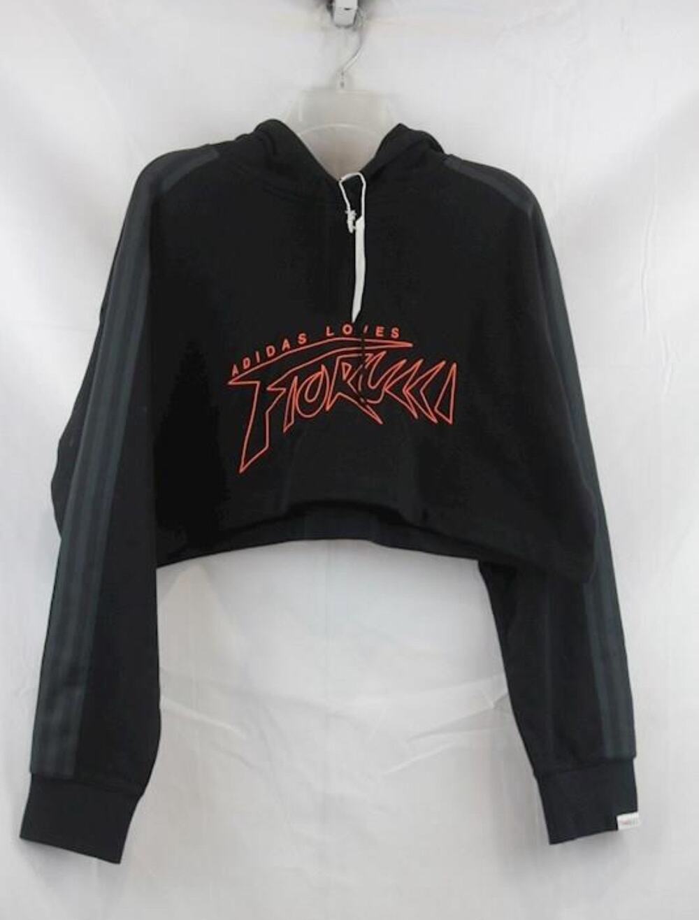 NWT SWEATSHIRT ADIDAS BY FIORUCCI CROPPED HOODIE SZ. MEDIUM